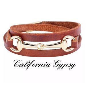 Western Cowgirl Horse Bit Leather Bracelet